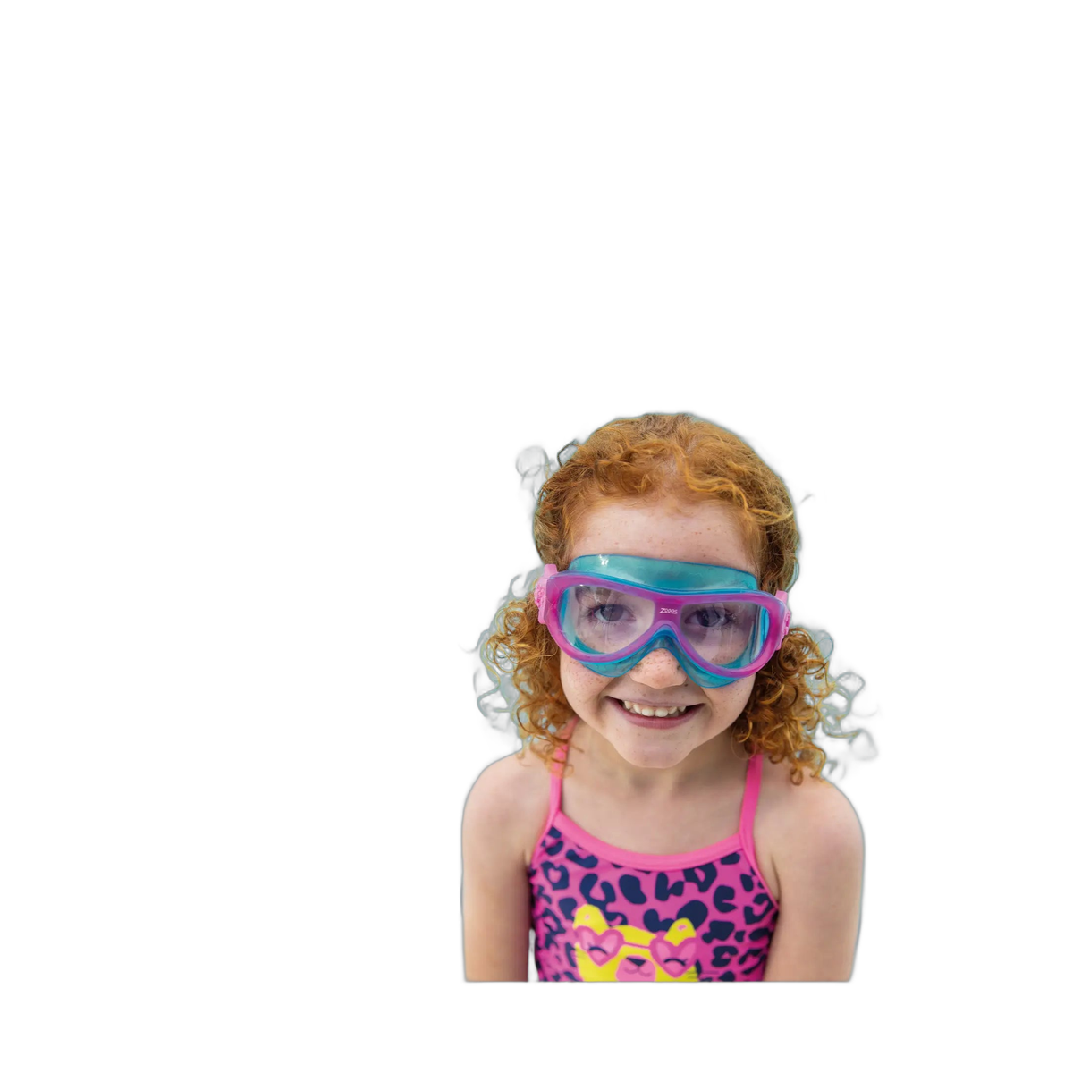 Zoggs Phantom Kids Swimming Mask 0-6 Years Toddler Goggles Soft-Seal in Blue/Red - detail 1