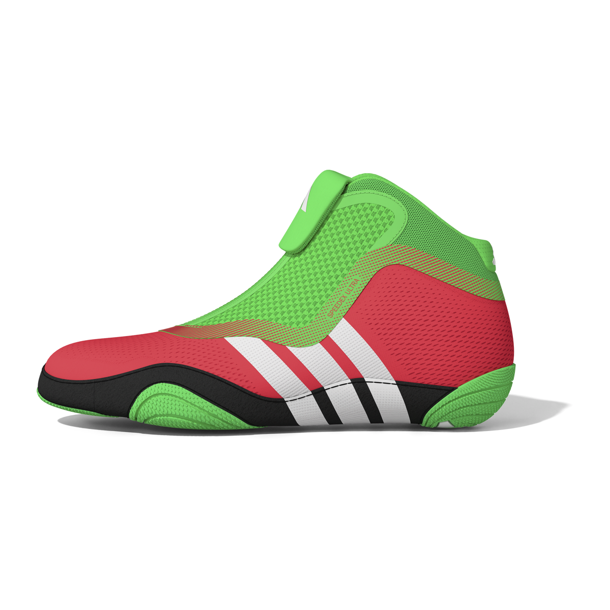Adidas Speedex Ultra Zip Pink/Screaming Green/Black Wrestling Shoes in Pink/Screaming Green/Black - side lateral view