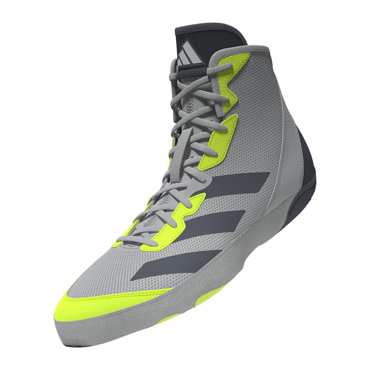 Adidas Adizero Light Grey/Onyx/Solar Yellow Wrestling Shoes in Light Grey/Onyx/Solar Yellow - view 2