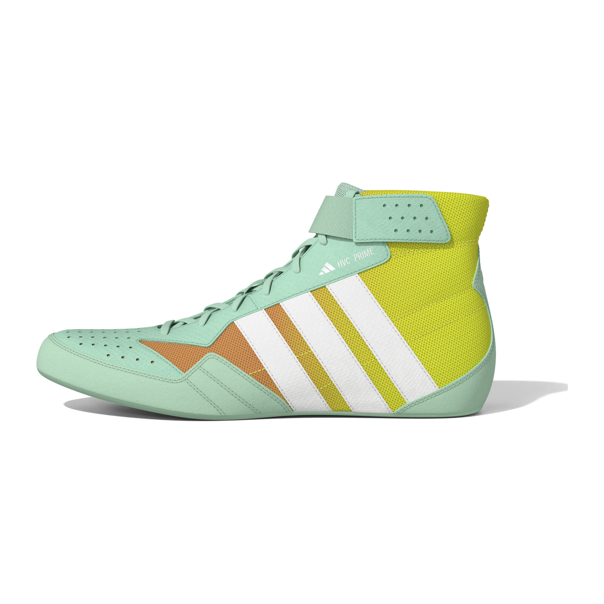 Adidas HVC Prime Mint/Pink/Lemon Wrestling Shoes in Mint/Pink/Lemon - side lateral view