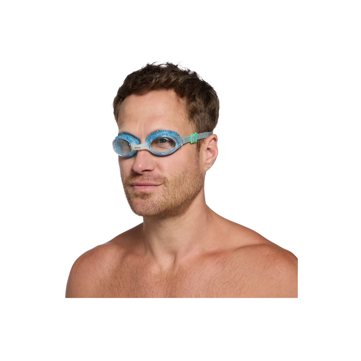 Zoggs Bondi Remix Sustainable Swim Goggles Recycled Silicone Goggles in Clear/Grey - Clear Lens - detail 1