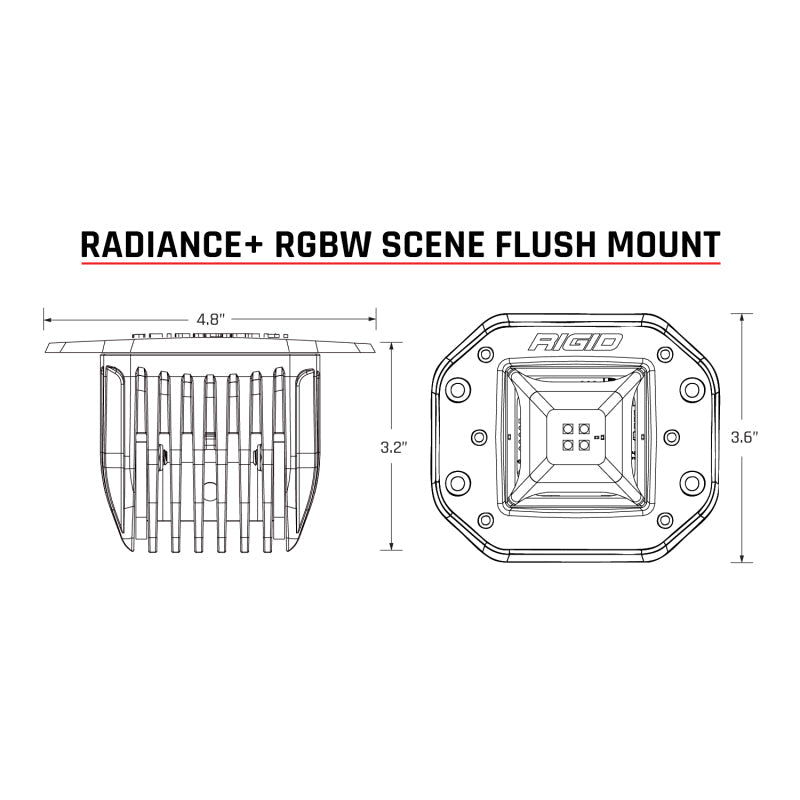 Rigid Industries Radiance+ Scene RGBW Flush Mount - Pair - View 3