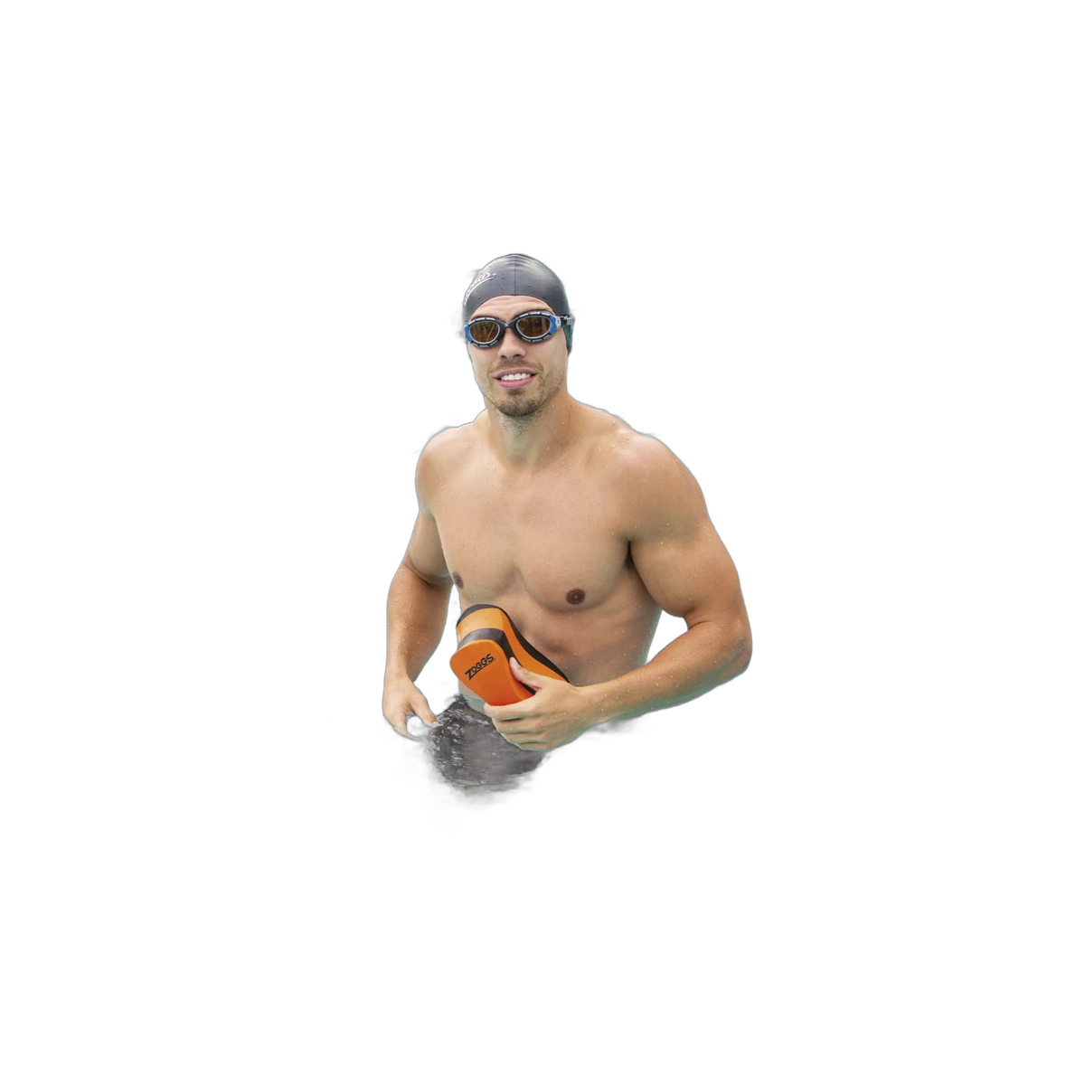 Zoggs Pull Buoy Swimming Training Aid Upper Body Strength Stroke Technique in Black/Orange - detail 2