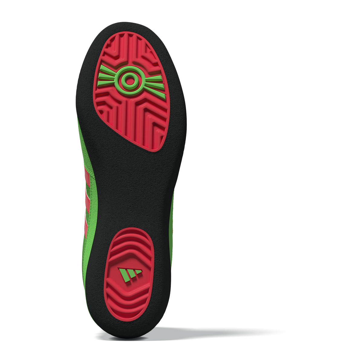 Adidas Combat Speed 4 Screaming Green/Pink/Black Wrestling Shoes in Screaming Green/Pink/Black - sole view