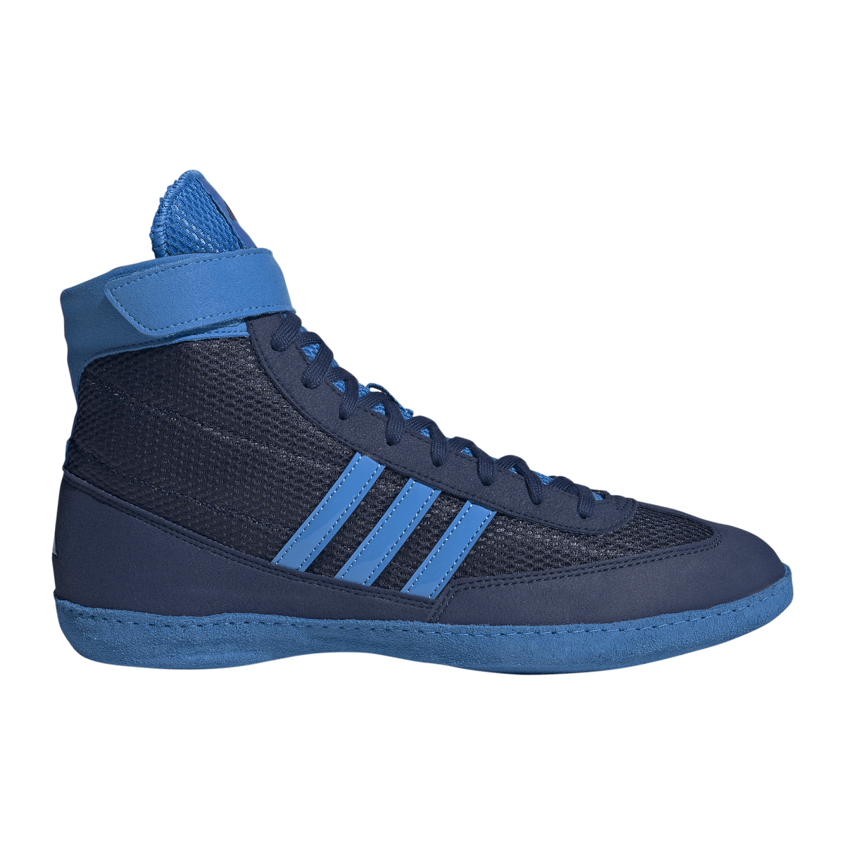 Adidas Combat Speed 4 Navy/Lucid Blue Wrestling Shoes in Navy/Lucid Blue - side view
