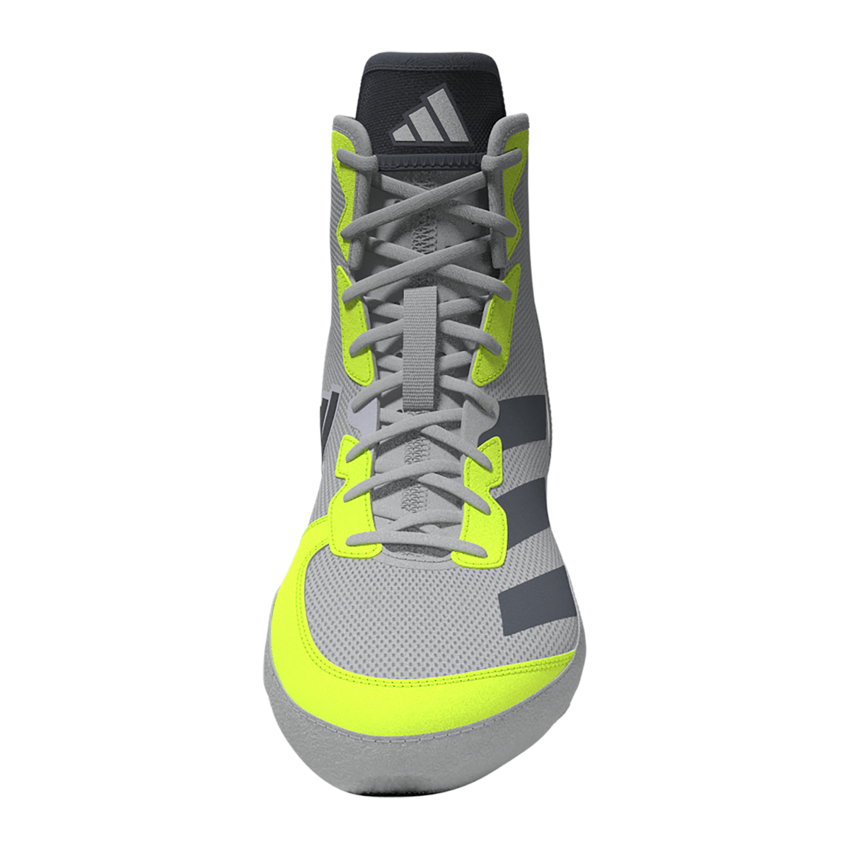 Adidas Adizero Light Grey/Onyx/Solar Yellow Wrestling Shoes in Light Grey/Onyx/Solar Yellow - view 3