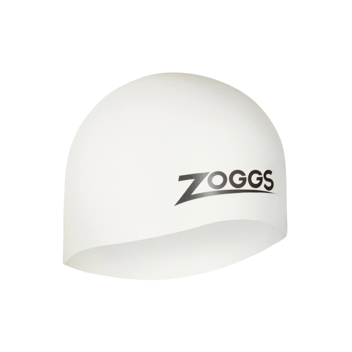 Zoggs Easy Fit Silicone Swimming Cap Women Long Hair Non-Slip Swim Cap in White - front