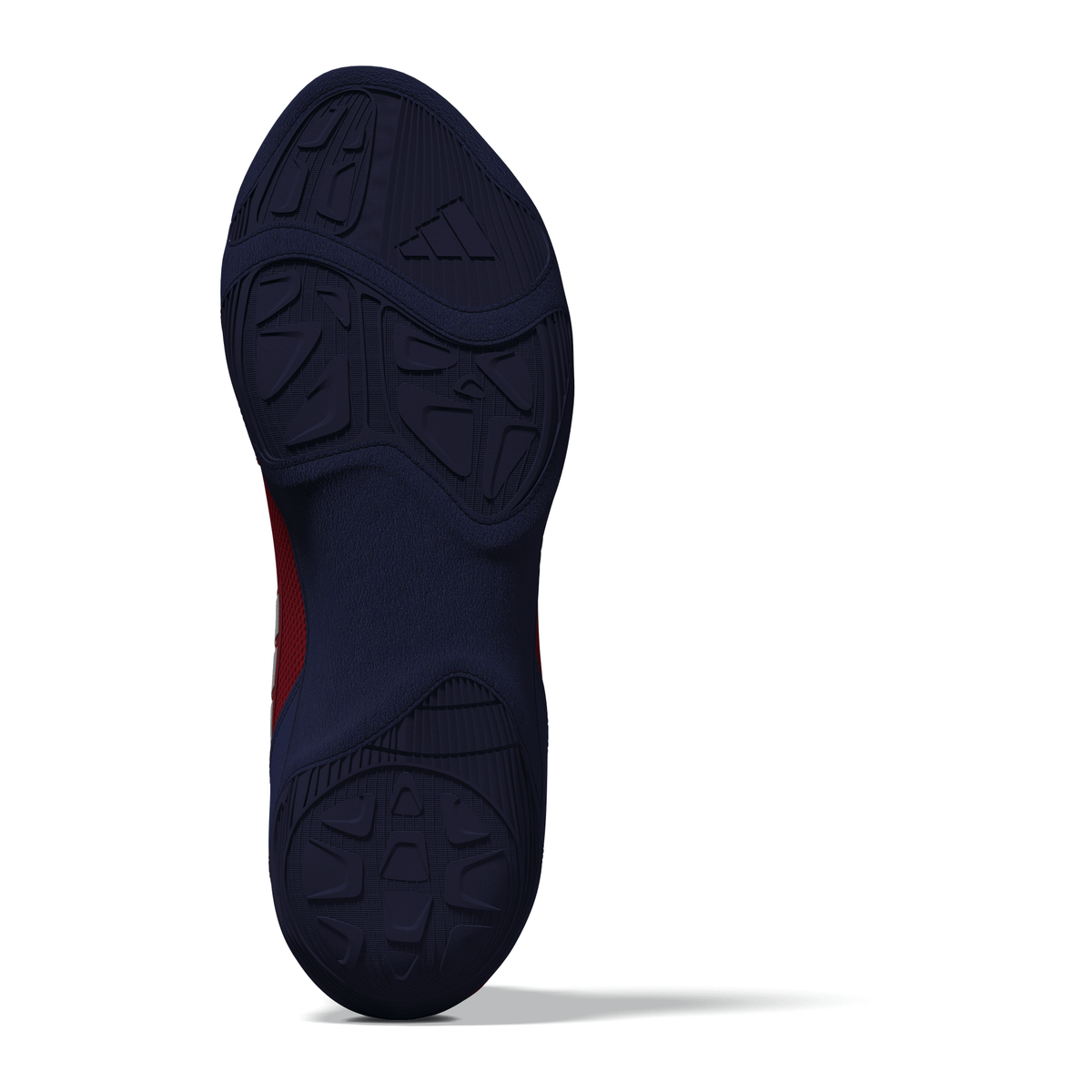 Adidas Adizero Red/Silver/Navy Wrestling Shoes in Red/Silver/Navy - sole view