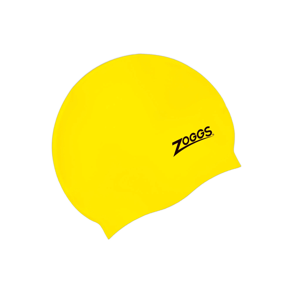 Zoggs Silicone Swimming Cap Superior Fit Embossed Non-Slip Swim Cap in Yellow - front
