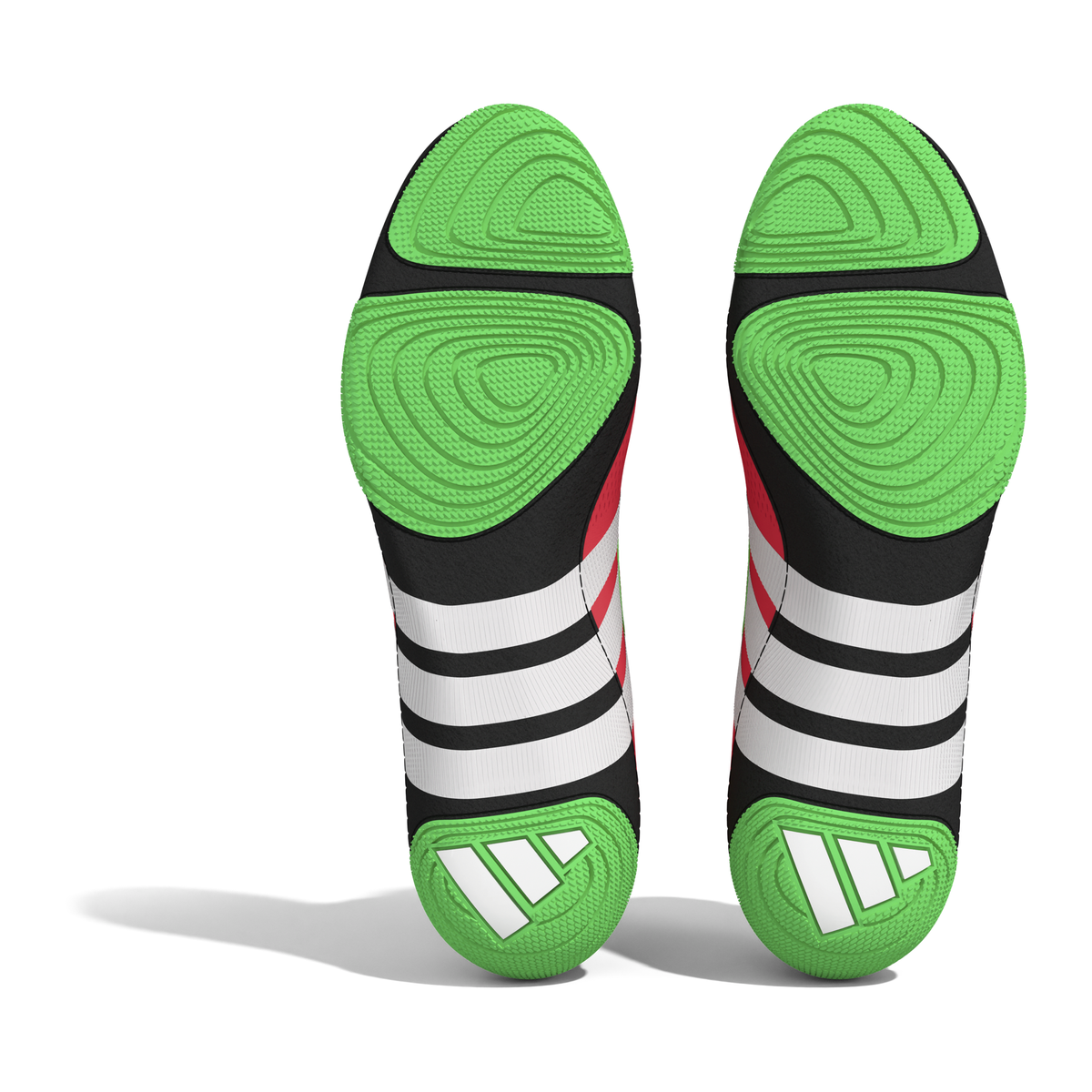 Adidas Speedex Ultra Zip Pink/Screaming Green/Black Wrestling Shoes in Pink/Screaming Green/Black - sole view