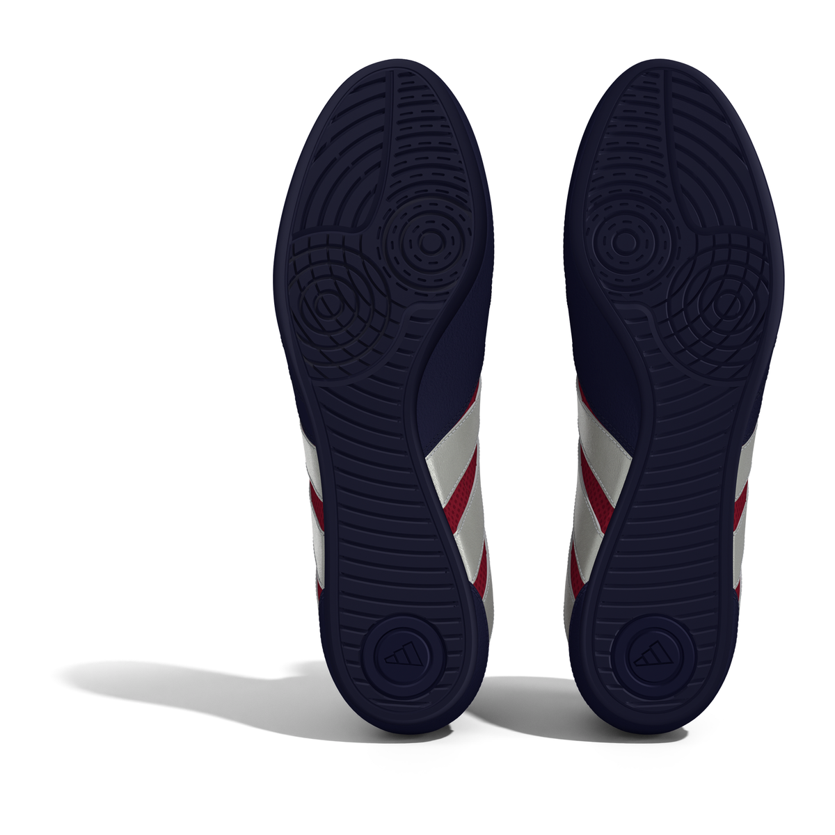 Adidas HVC Plus Youth Red/Silver/Navy Wrestling Shoes in Red/Silver/Navy - sole view