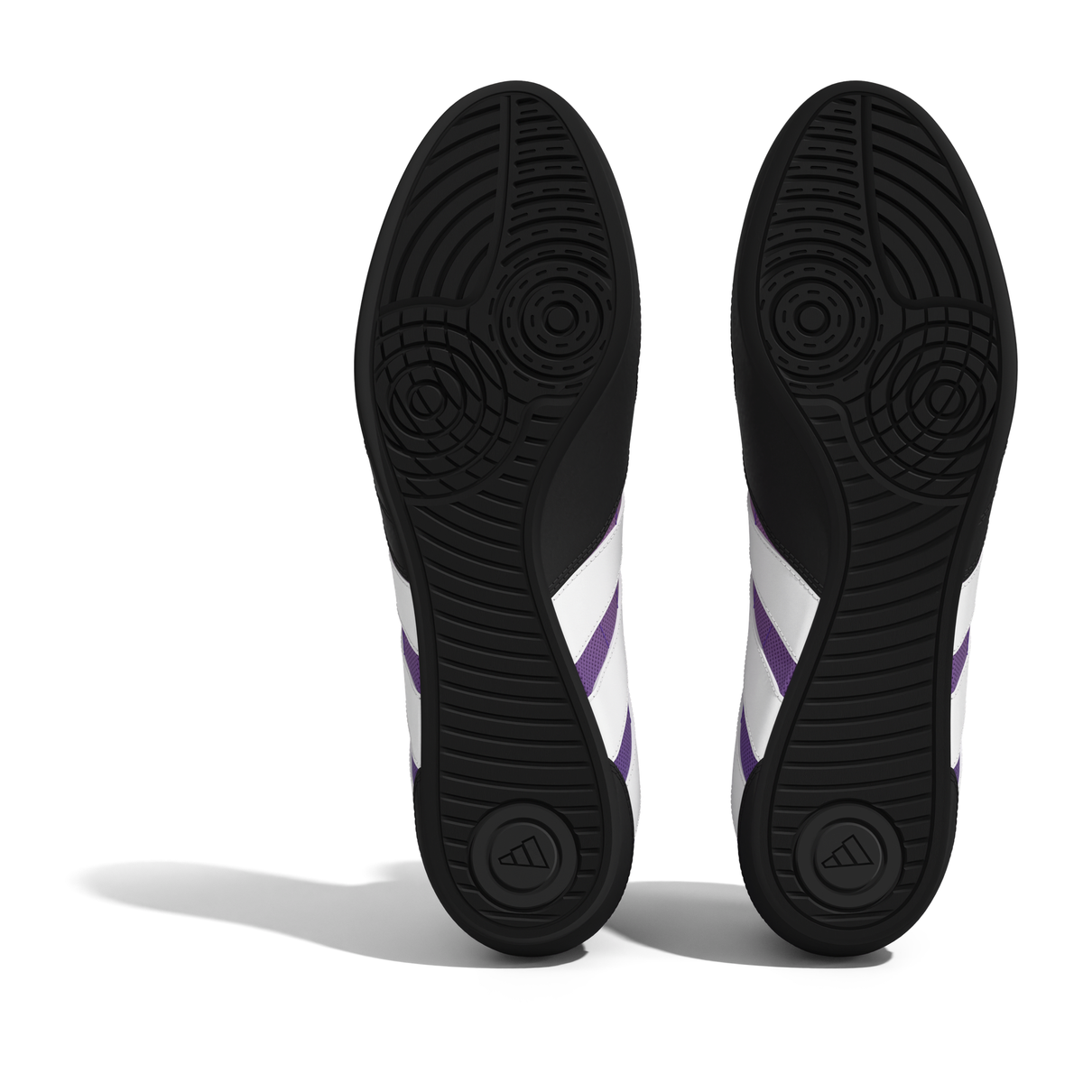 Adidas HVC Prime Black/White/Purple Wrestling Shoes in Black/White/Purple - sole view