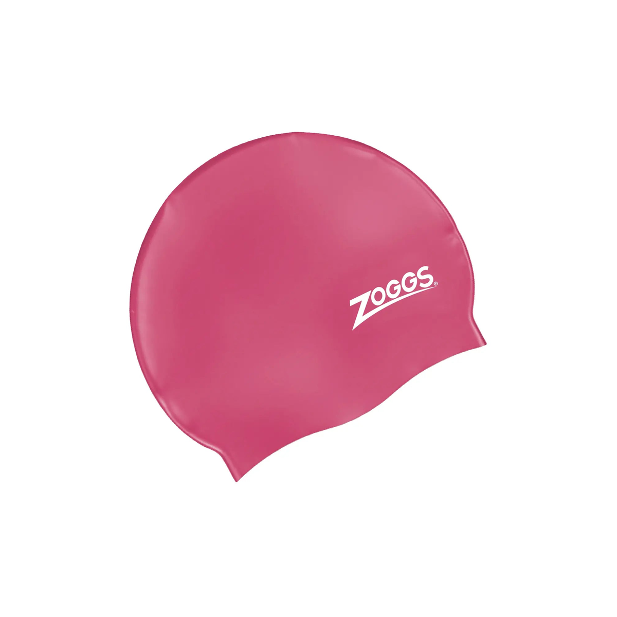 Zoggs Silicone Swimming Cap Superior Fit Embossed Non-Slip Swim Cap in Pink - front