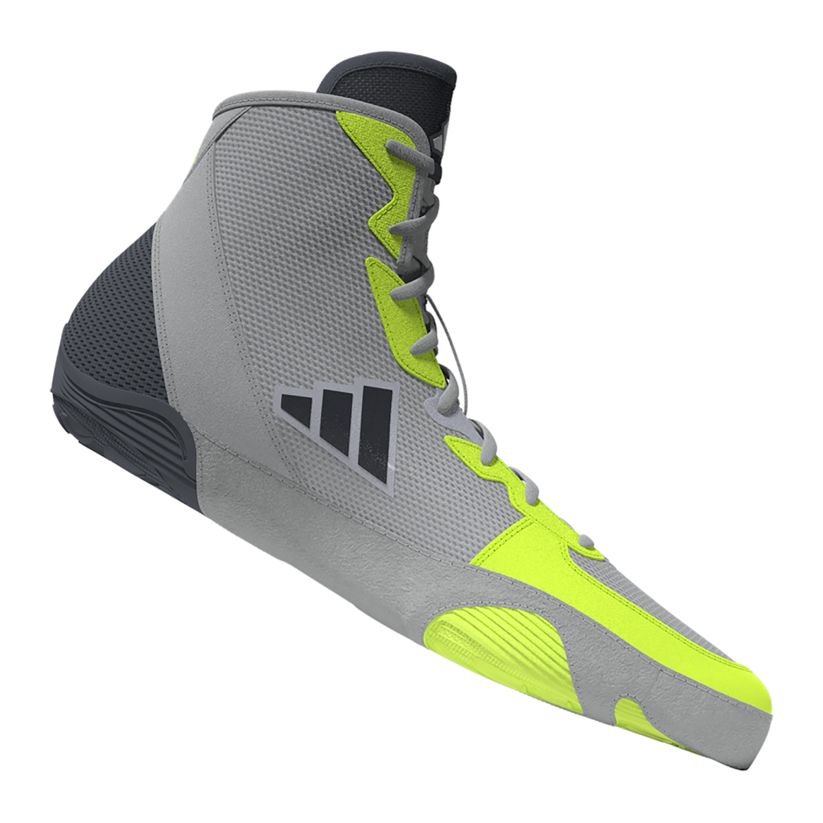 Adidas Adizero Light Grey/Onyx/Solar Yellow Wrestling Shoes in Light Grey/Onyx/Solar Yellow - view 5