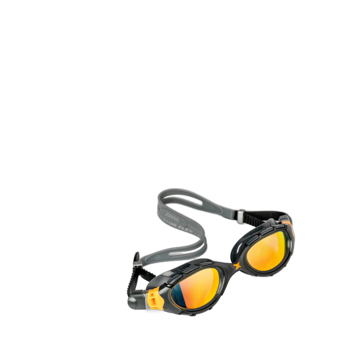 Swimming Goggles Predator Flex Titanium Grey-Black Mirrored-Orange Lenses Regular Zoggs 461054GYBKMORR