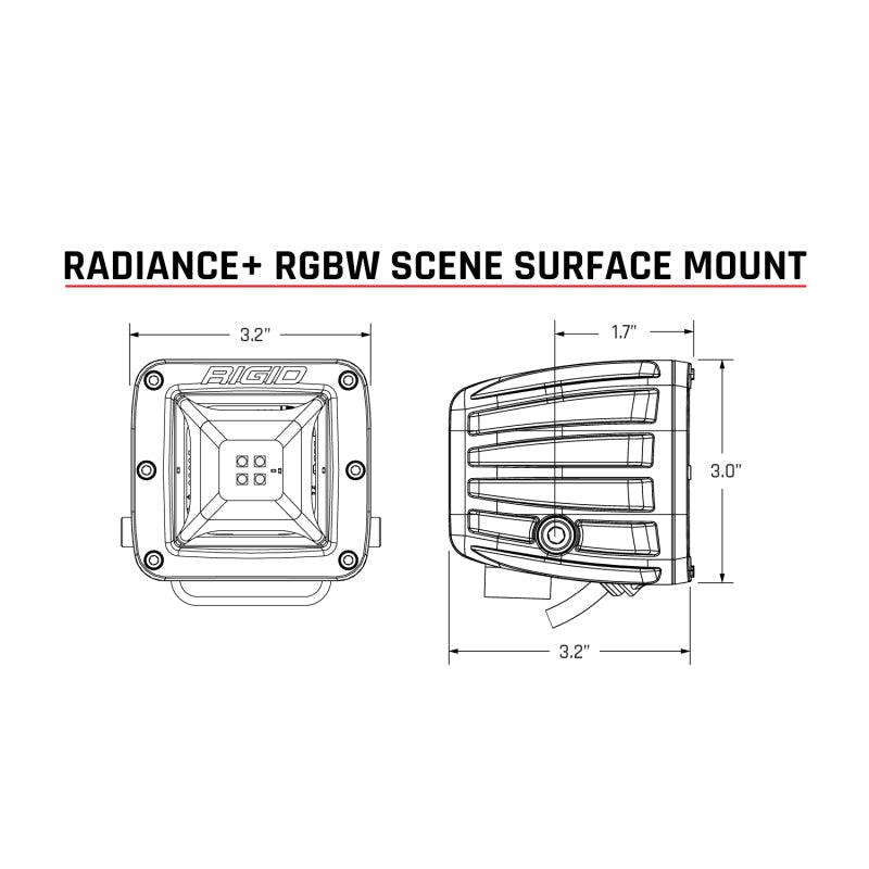 Rigid Industries Radiance+ Scene RGBW Surface Mount - Pair - View 2