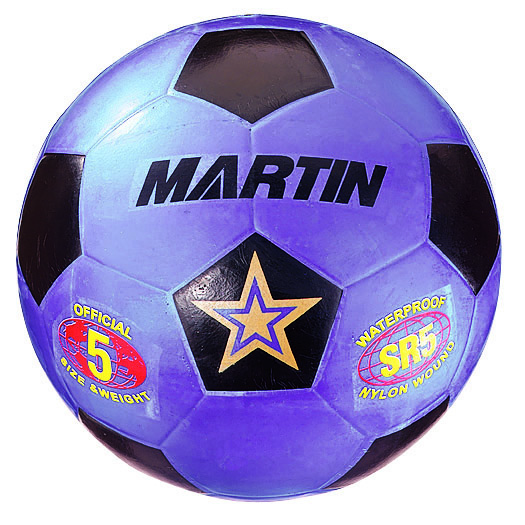 Martin Sports Rubber Soccer Ball, Nylon Wound in Purple Size 3 - Front View