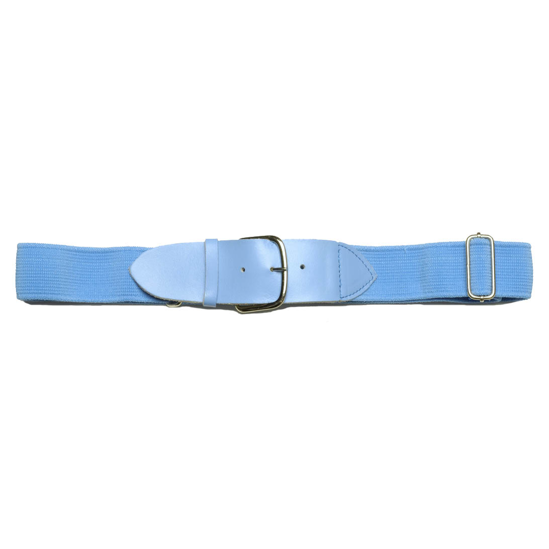 Martin Sports Adult Elastic Baseball Belt, Adjustable 32 to 46 Inch in Columbia Blue - Front View