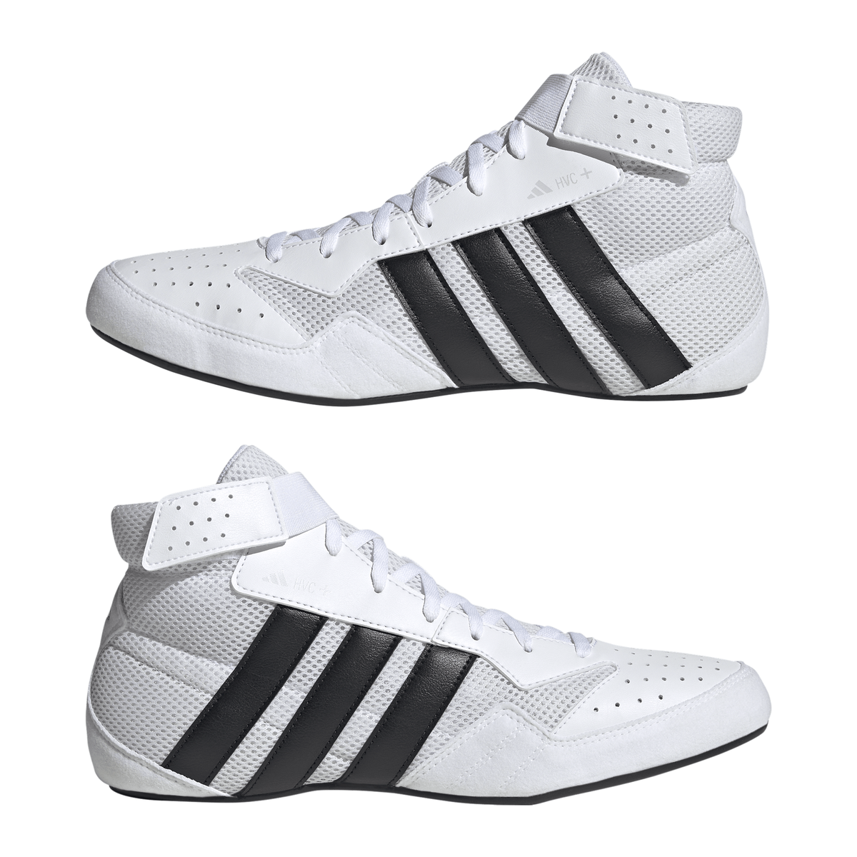 Adidas HVC Plus White/Black Wrestling Shoes in White/Black - pair view