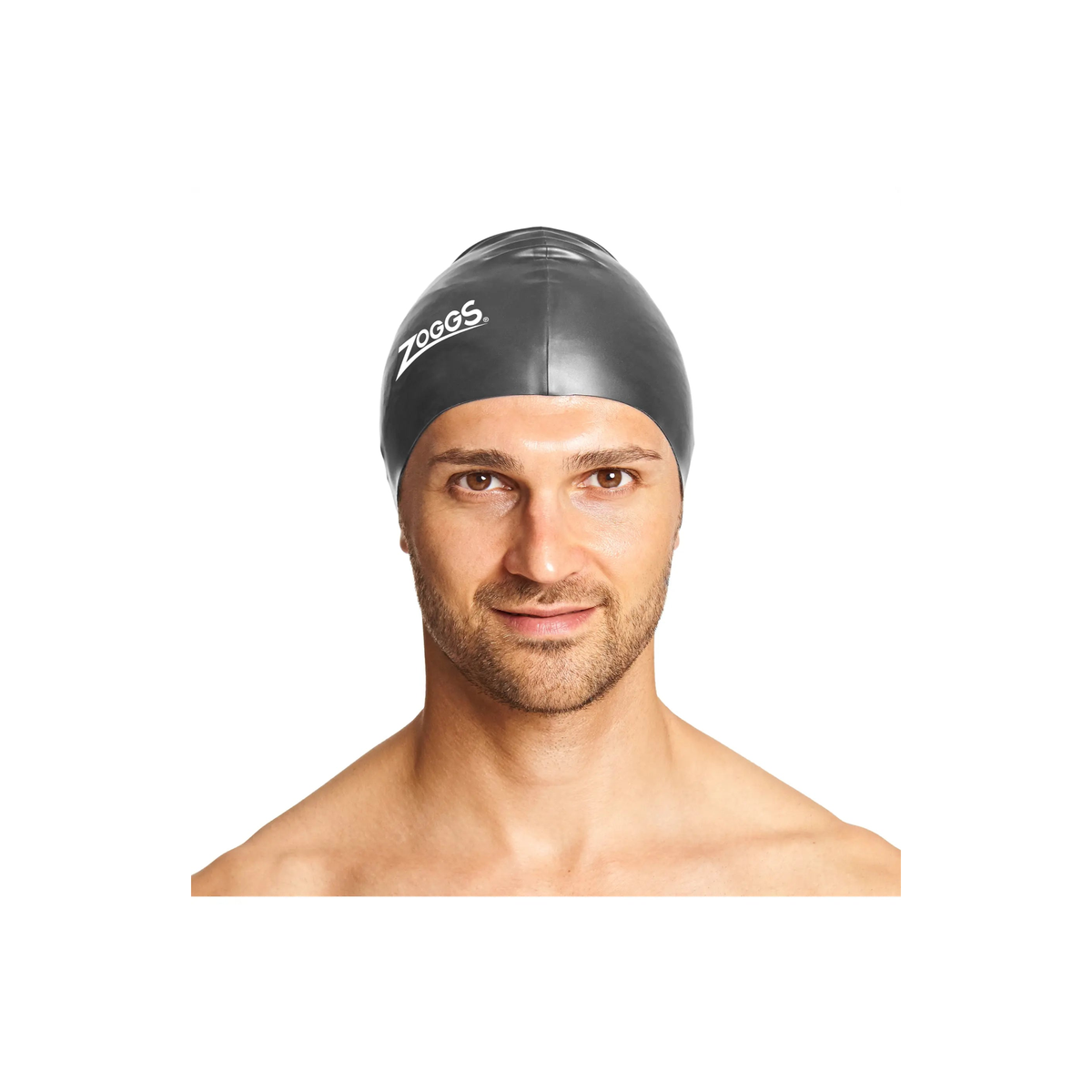 Zoggs Silicone Swimming Cap Superior Fit Embossed Non-Slip Swim Cap in Black - detail 1