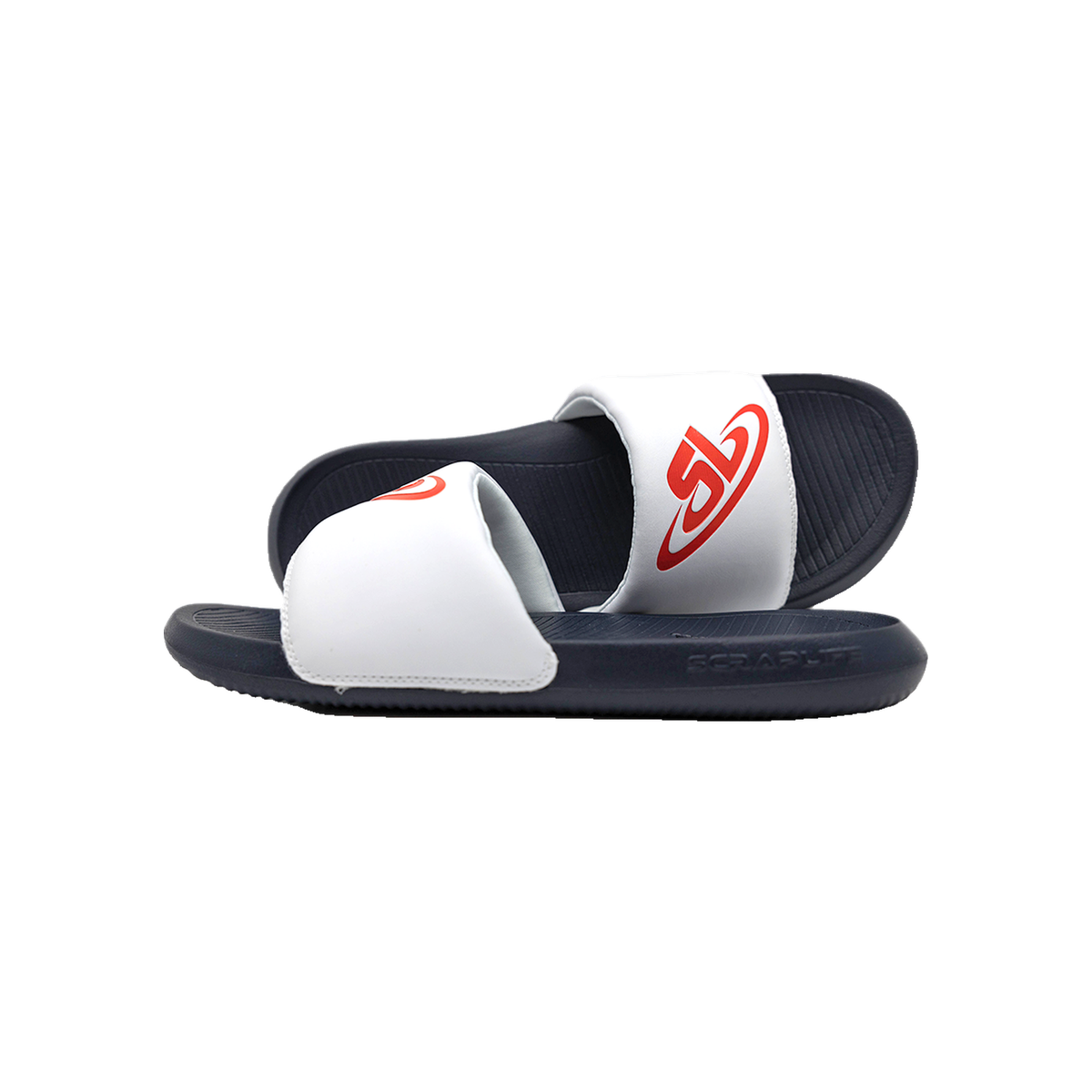 ScrapLife Wrestling Sport Slides in Navy/White/Red - front view