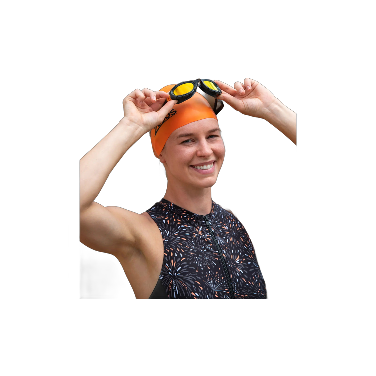 Swimming Goggles Predator Flex Titanium Grey-Black Mirrored-Orange Lenses Regular Zoggs 461054GYBKMORR