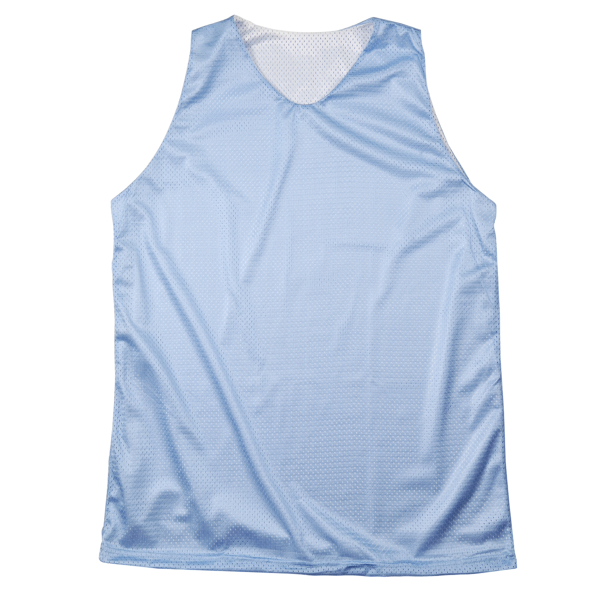 Martin Sports Reversible Tricot Mesh Tank Top, Double Ply in Light Blue/White Adult 2XL - Front View