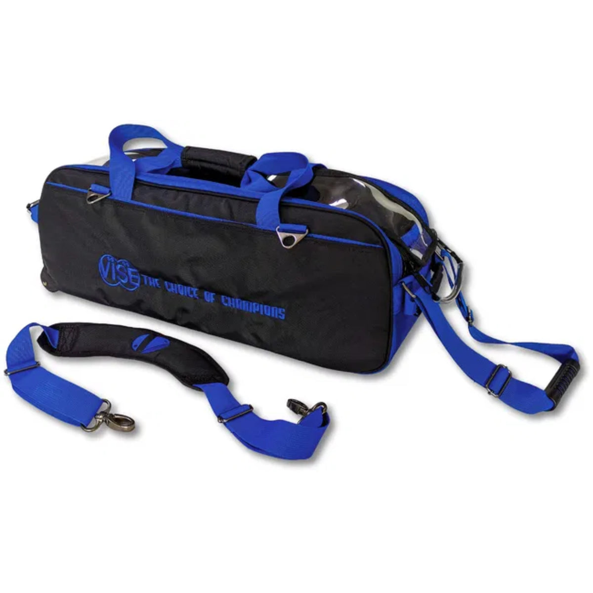 Vise 3 Ball Clear Top Roller Tote Bowling Bag