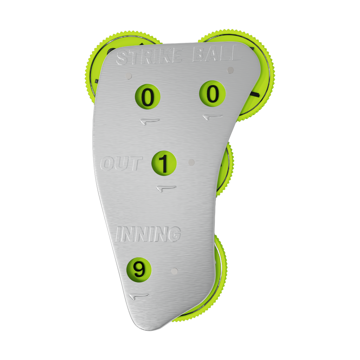 Great Call Athletics Baseball Umpire Count Indicator Pro 4 Wheel Call Balls Strikes Outs Innings Dial Steel Optic Green