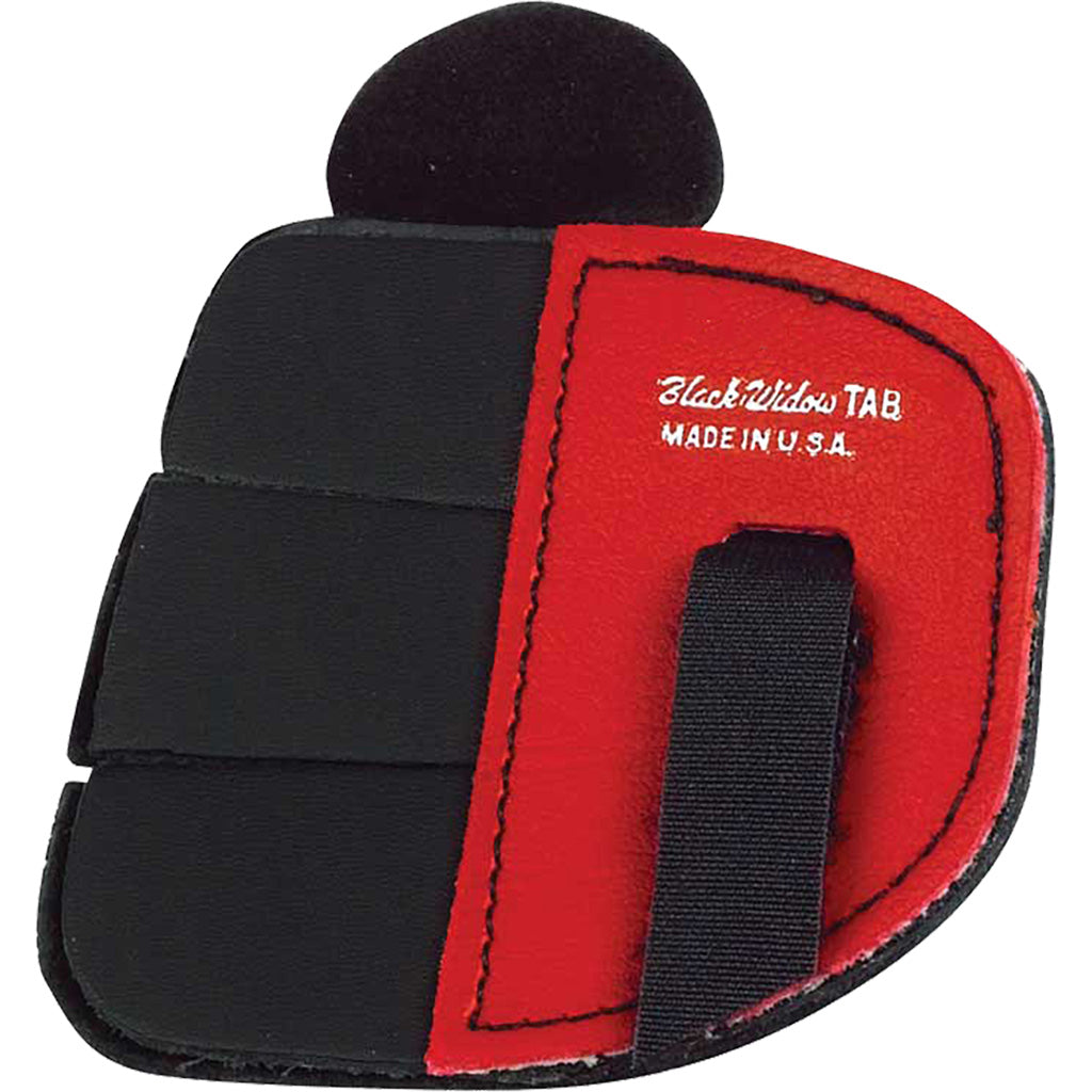 Black Widow Super Leather Shooting Tab in 3 Fingers Under Large RH - Front View