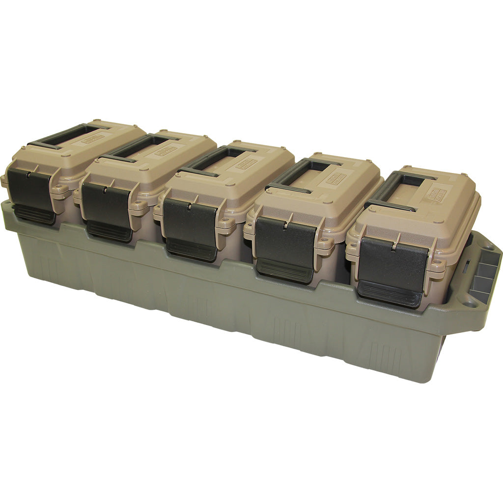 MTM Ammo Crate in 5 can Mini Dark Earth/Army Green - Front View
