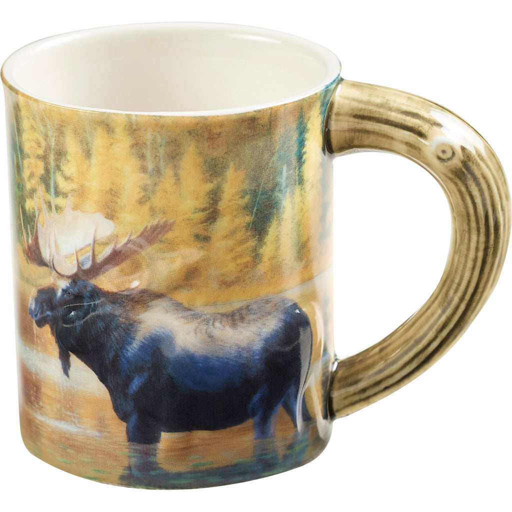 Wild Wings Sculpted Mug in The Loner Moose - Front View