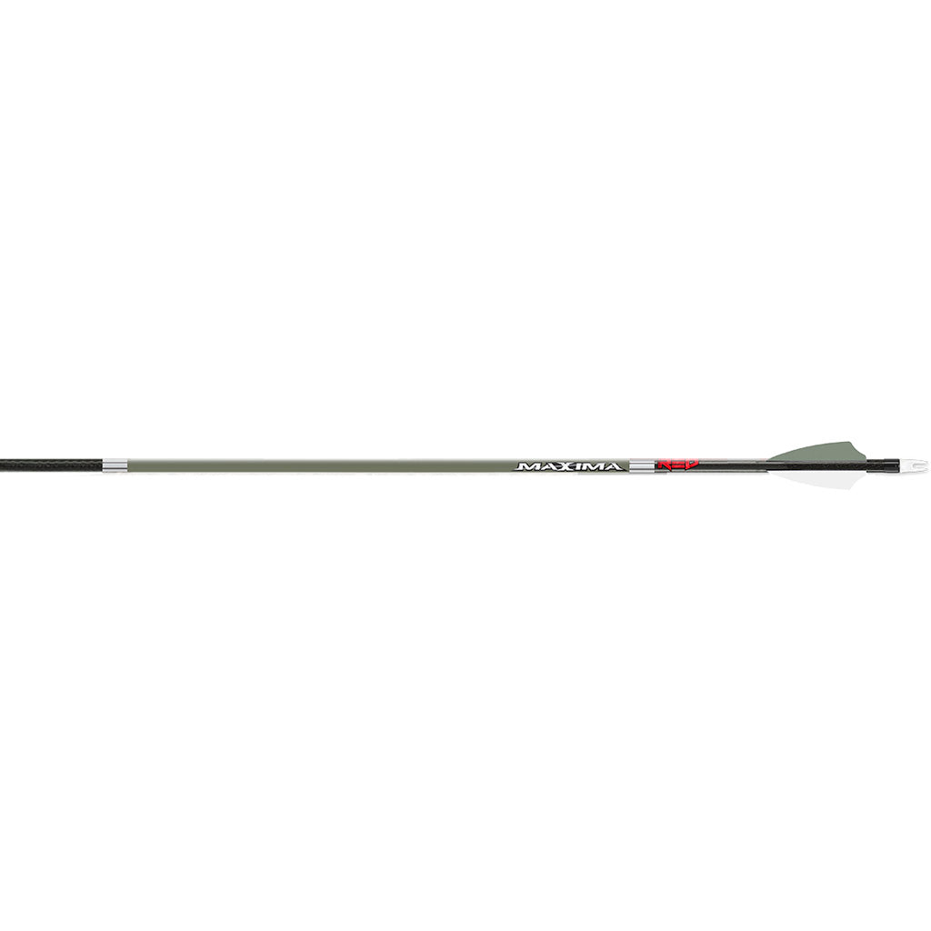 Carbon Express Maxima Red 5mm OD Green Arrows in 350 - Front View