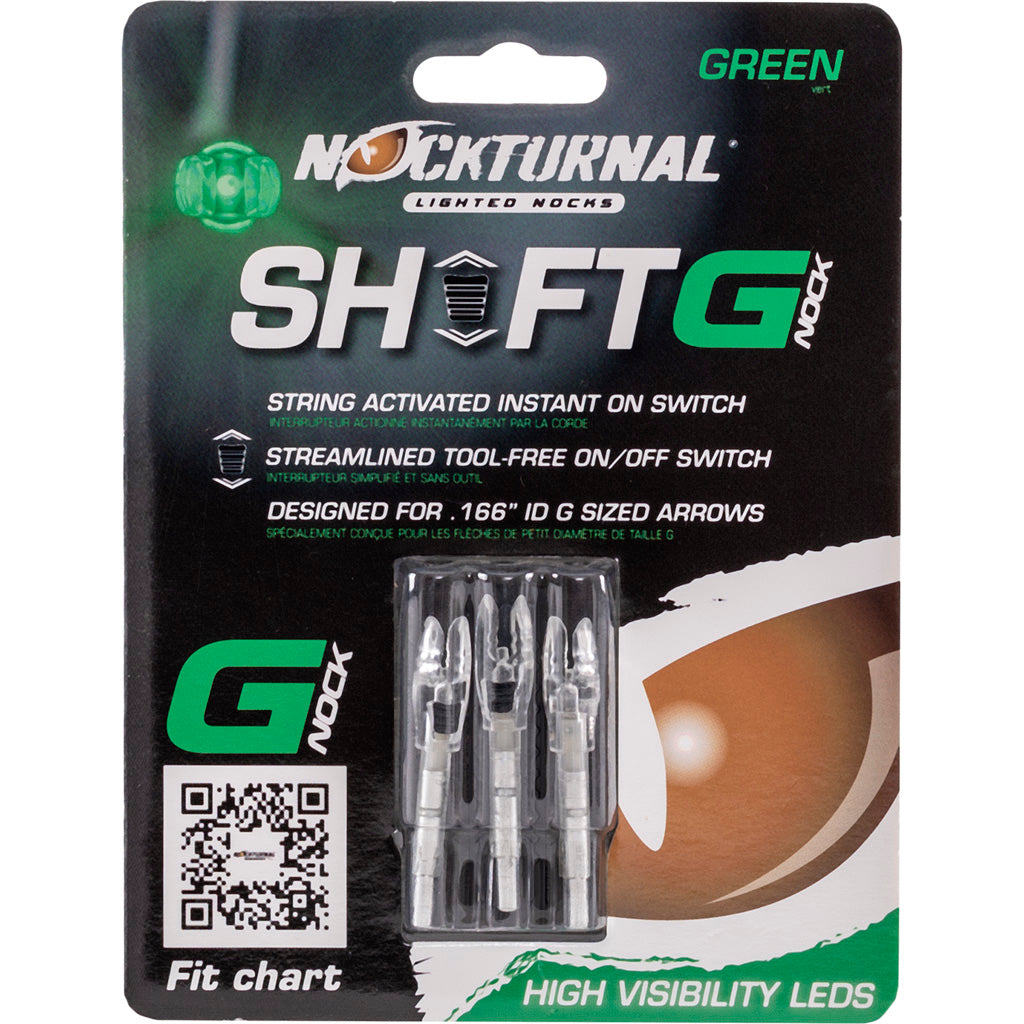 Nockturnal Lighted Nocks in Green F/G Nock - Front View