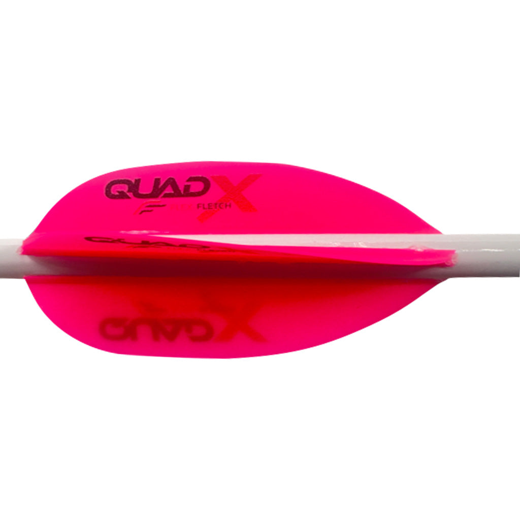 Flex Fletch Quad X Vanes in Red - Front View