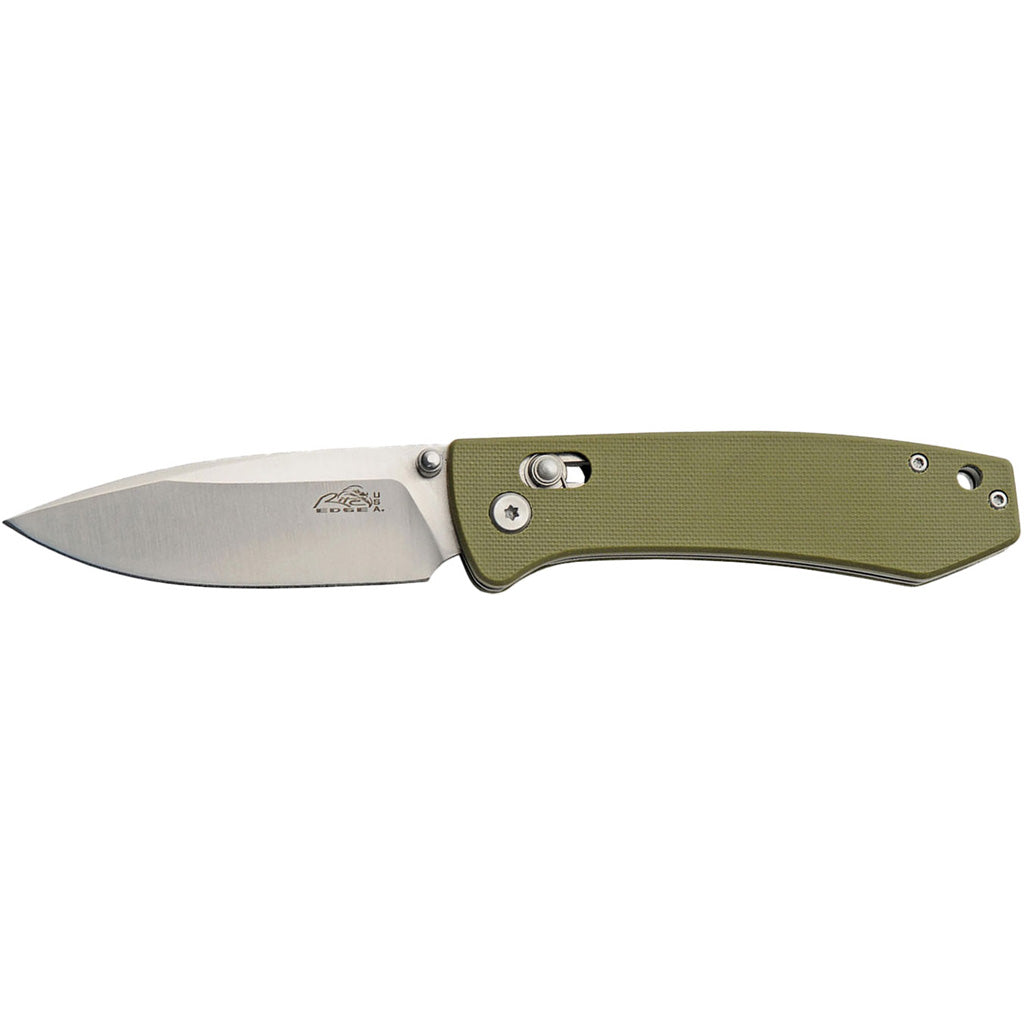 SZCO G10 Rolling Lock Stainless Folder Knife in Green - Front View