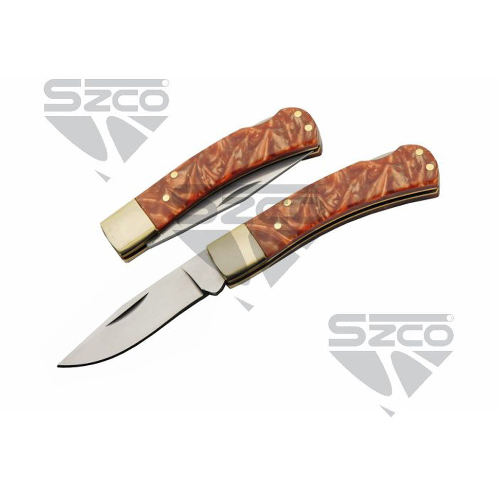 SZCO Red Clay Lockback Knife - Alternate View 2