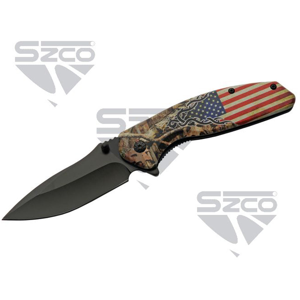 SZCO USA Forest Liner Lock Knife - Front View