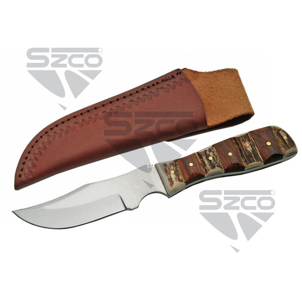 SZCO Stag and Wood Skinner Knife - Alternate View 1