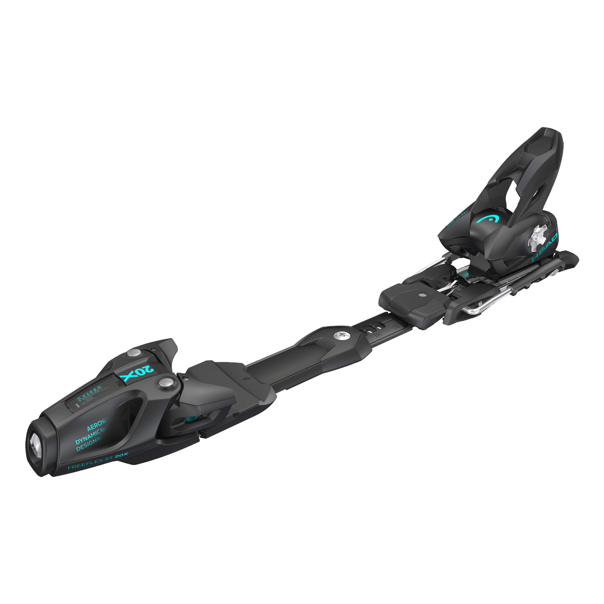 Tyrolia Freeflex ST 20 X RD Alpine Ski Bindings in Matt Black and Speed Blue - left side view