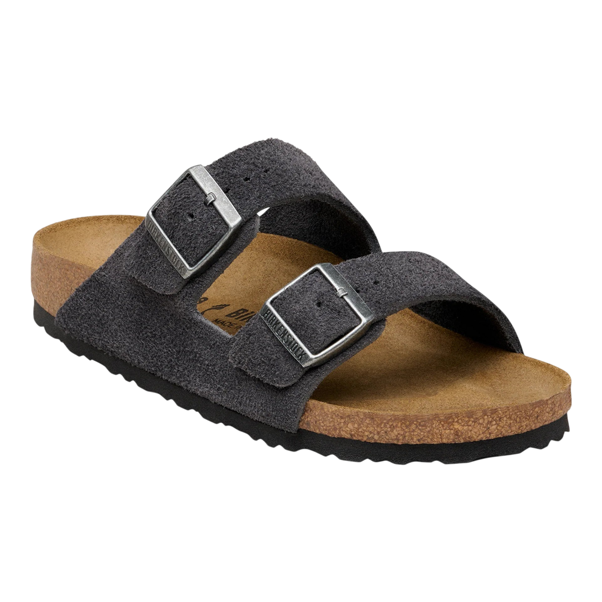 Birkenstock Arizona Suede Womens Sandals — Charcoal