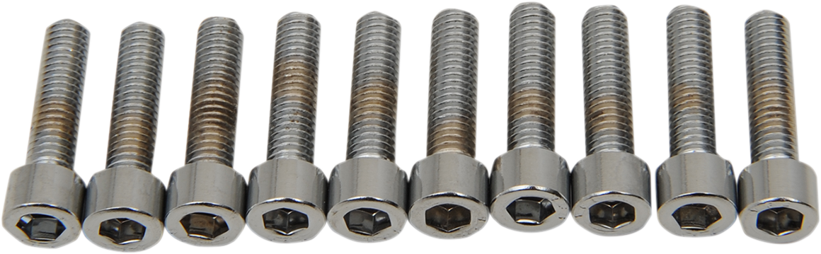 DRAG SPECIALTIES MPB203S Replacement Socket-Head Bolts - 10 Pack,  #10-32 x 7/8" Fine/Coarse Thread