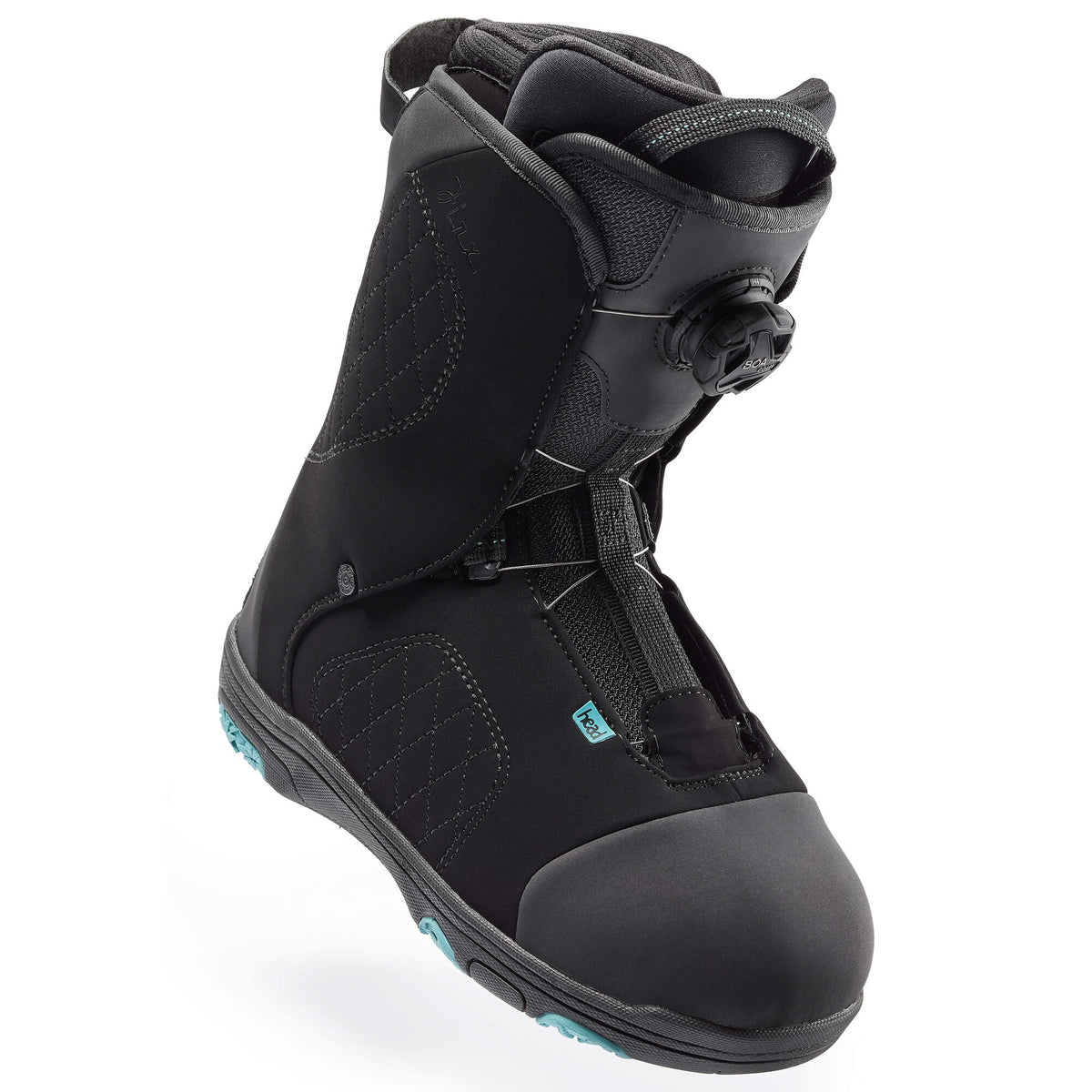 HEAD JINX LYT BOA Coiler Womens Snowboard Boots, Black, Size 22.5 in Black - rear side view