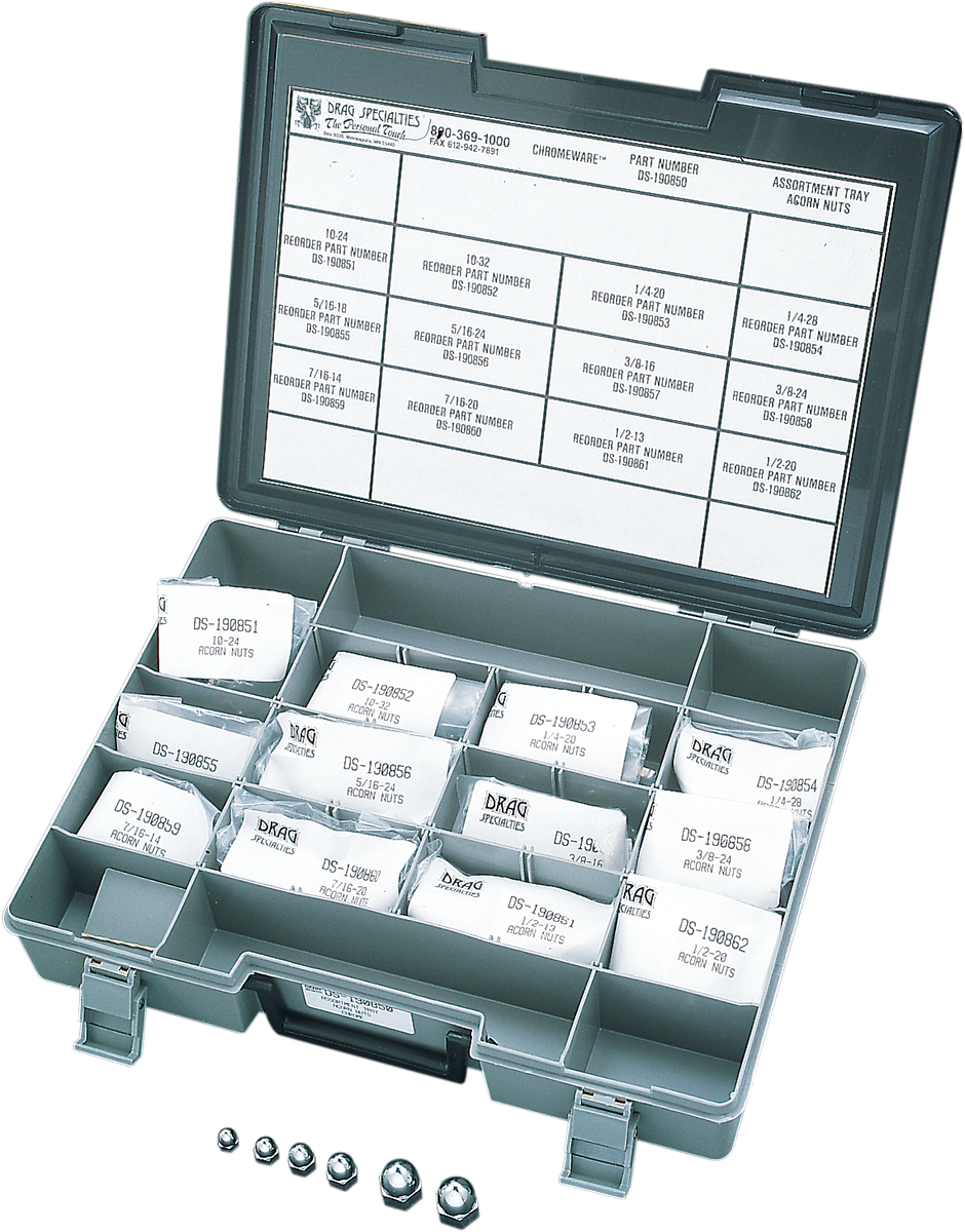 Drag Specialties MK152 Chrome Acorn Nut Assortment Kit