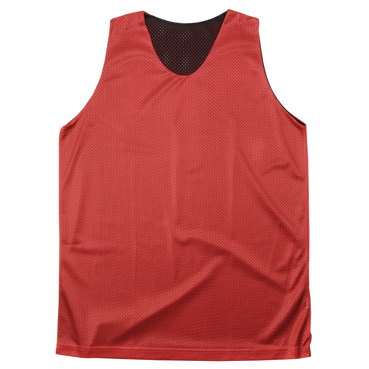 Martin Sports Reversible Tricot Mesh Tank Top, Double Ply in Red/Black Adult 2XL - Front View