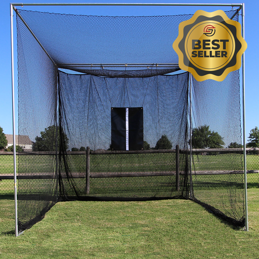Cimarron 10x10x10 Masters Golf Net with Complete Frame - Front View