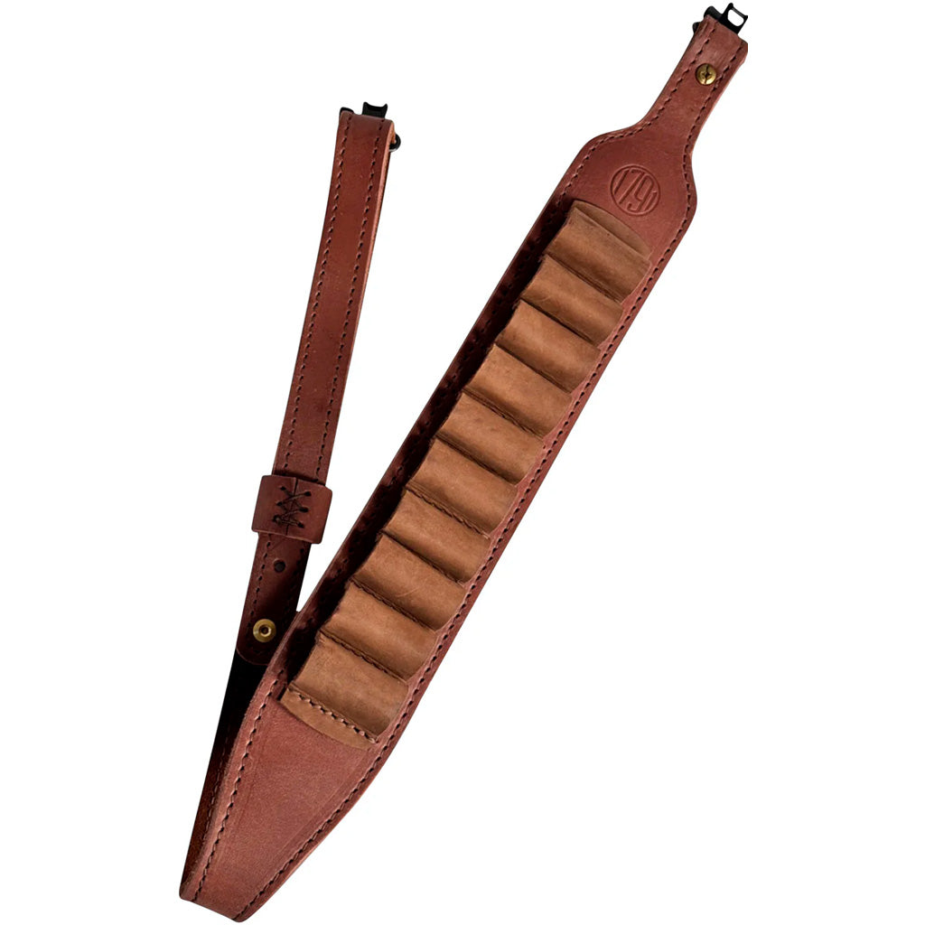 1791 Gunleather 1791 HUNT Ammo Sling in Large Rifle Brown Ambidextrous - Front View
