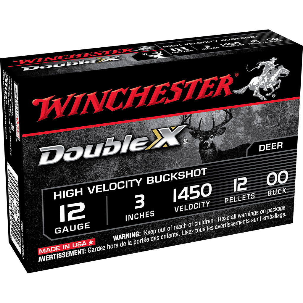 Winchester Double X Buckshot in 12 ga. 3 in. 12 Pellets 00 5 rd. - Front View