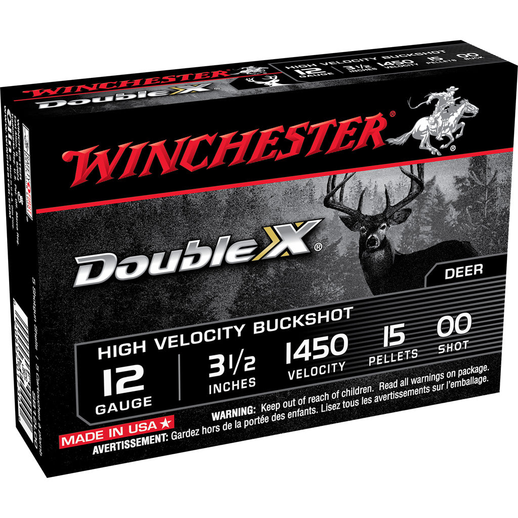 Winchester Double X Buckshot in 12 ga. 3.5 in. 15 Pellets 00 5 rd. - Front View