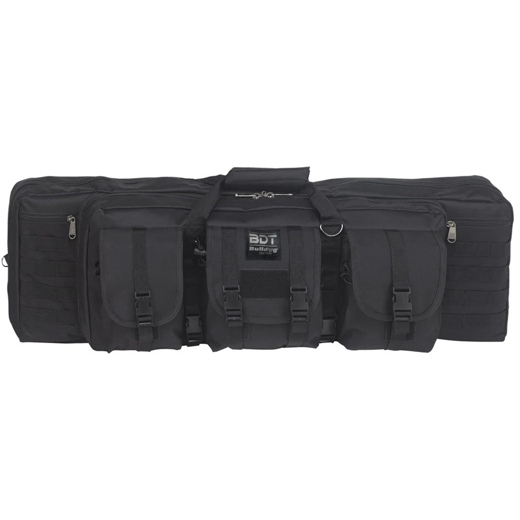 Bulldog Deluxe Double Tactical Rifle Case in Black 36 in. - Front View